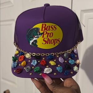 Colorful Purple Floral Bass Pro Shops Hat